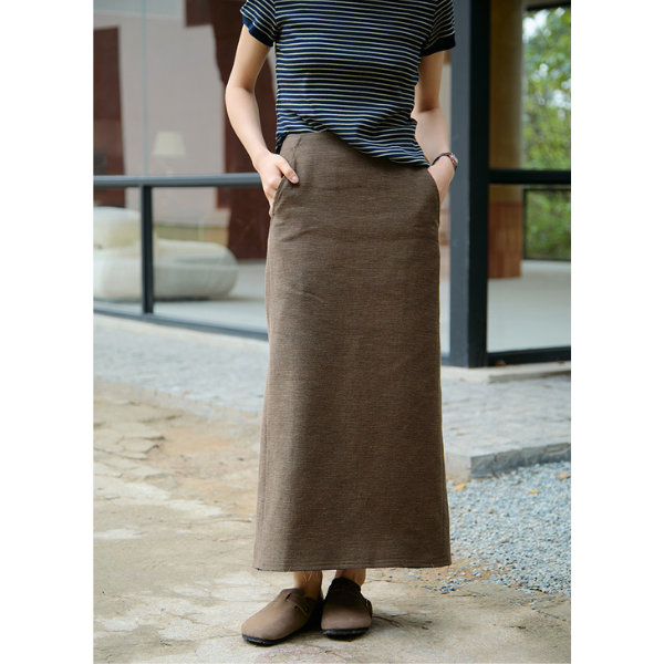バックスリットコットンロングスカート Z00099