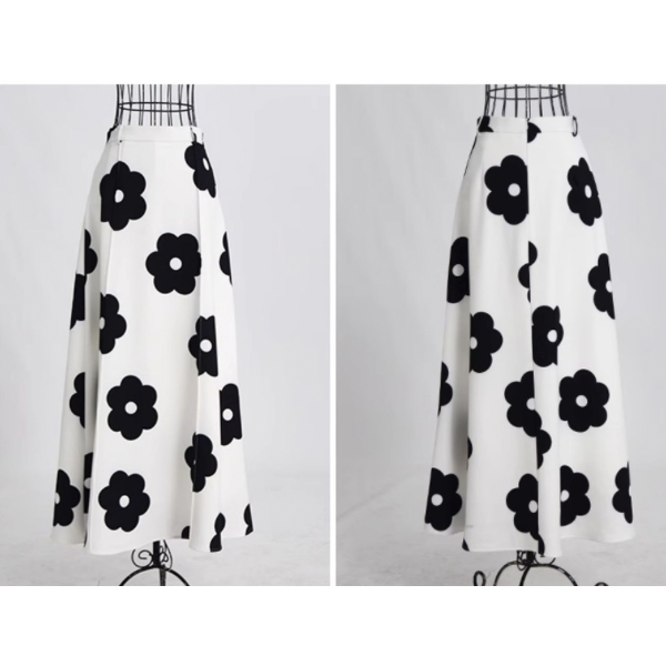 フラワープリントロングスカート Z00212