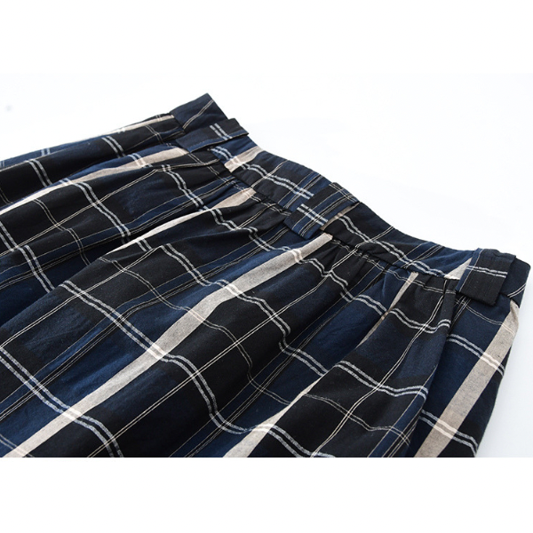 Aラインチェックスカート X-365