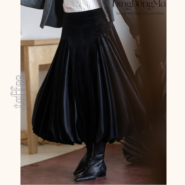 ミモレ丈プリーツアンブレラスカート 《Z00646》