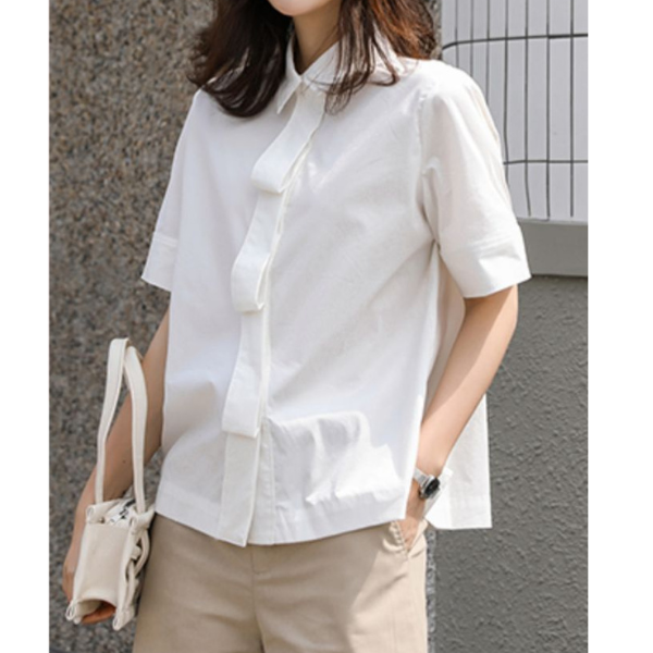 【4color】プリーツデザインシャツ X-033