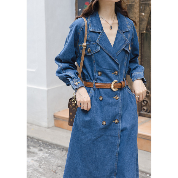 ダブルブレストデニムワンピース AU-325