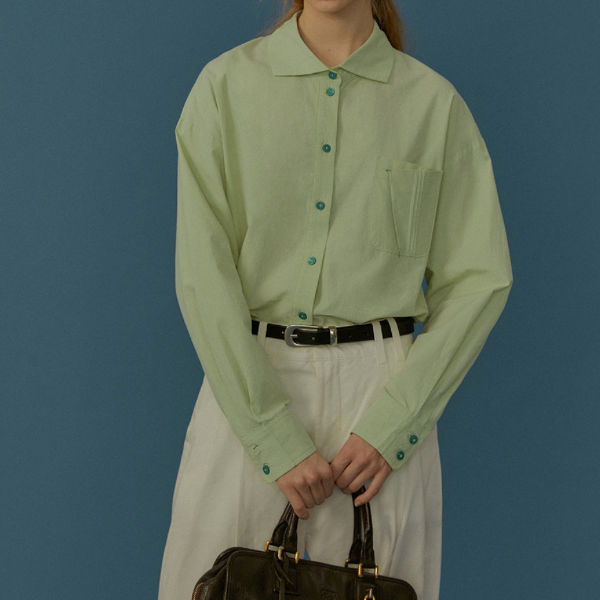 【2color】 コットン100%コントラストボタンシャツ Z00070