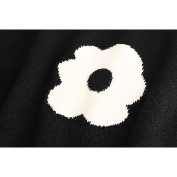 【3color】シンプルフラワーニットベスト X-335