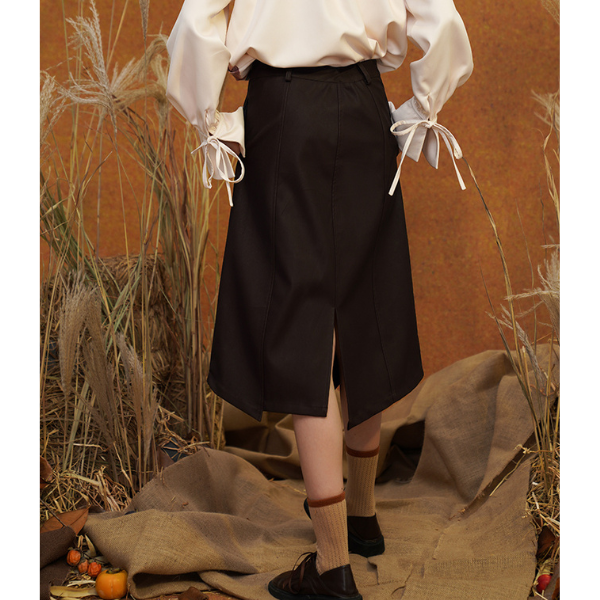 【2color】イレヘムスリットスカート w-026