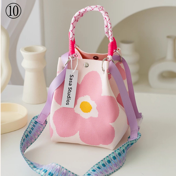 【20pattern】マルチカラースクエアトートバッグ《Z00892》