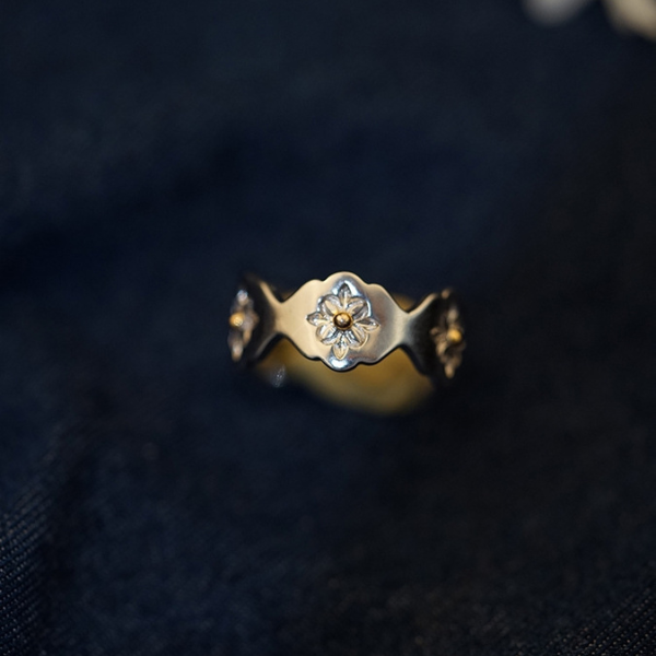 ミニフラワーデザインスリムリング AU-147