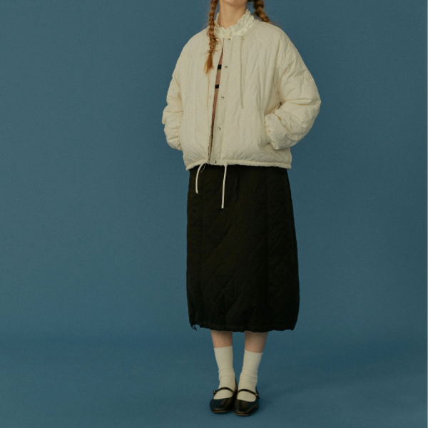 キルティングミモレ丈スカート Z00069