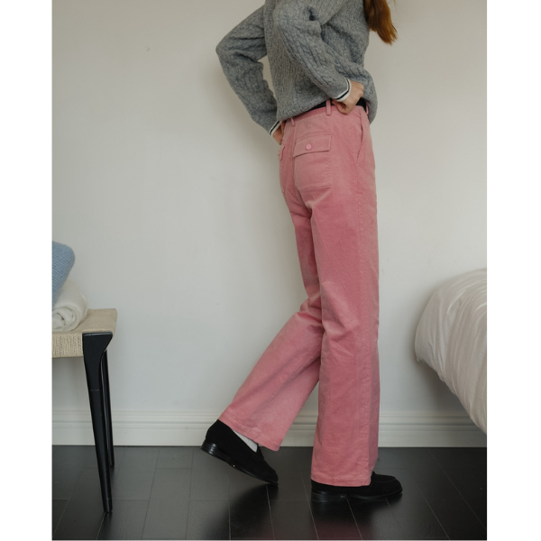 【2color】ワイドレッグコーデュロイパンツ X-509