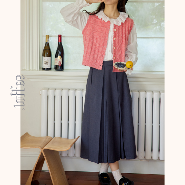 2タイププリーツミモレ丈スカート Z00564