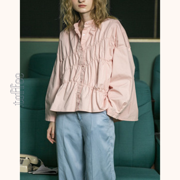 【2color】コットンペプラムブラウス Z00479