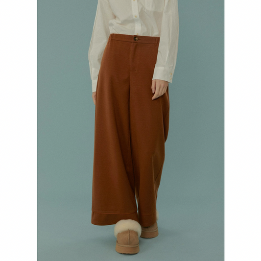 【2color】フレンチハイウエストワイドレッグパンツ Z00044