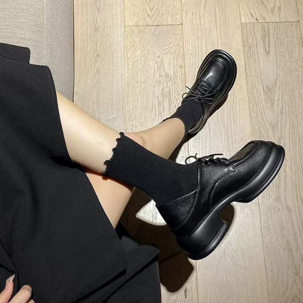 ミドルヒールレースアップシューズ w-055