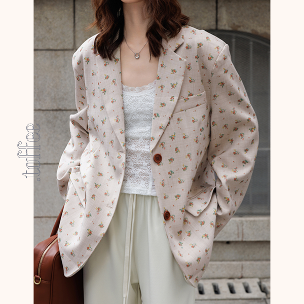 小花柄ルーズジャケット Z00395
