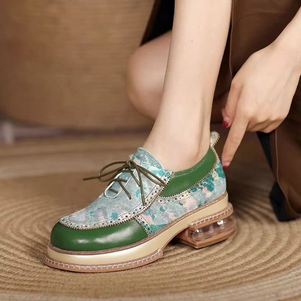 【2color】ヒョウ柄クリアヒール厚底シューズ《Z01337》