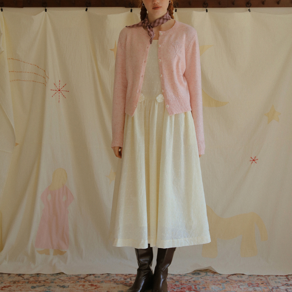 立体フラワー装飾ノースリーブワンピース《Z00828》