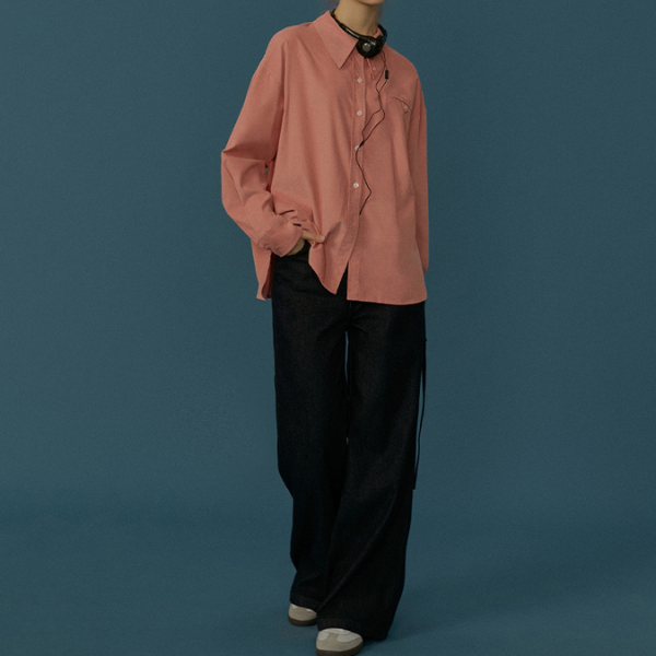 バックデザインローズピンクシャツ Z00067