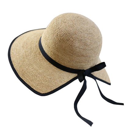 【３color】レトロなヘップバーン麦わら帽