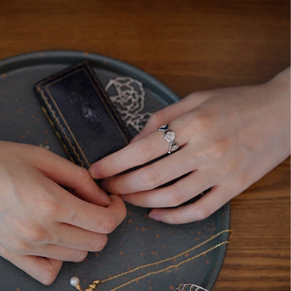 ミニフラワーデザインスリムリング　AU-147