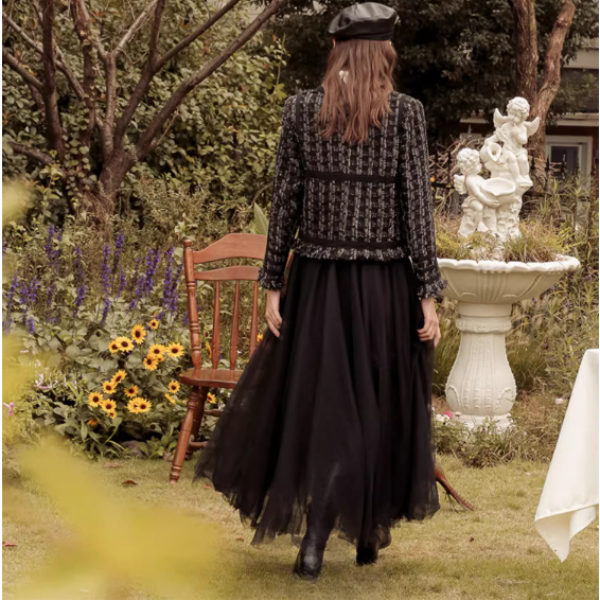 【2color】メッシュフェアリーロングスカート Z00189