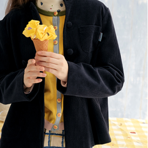 【2color】コーデュロイスタンドカラーシングルブレストジャケット　《Z00744》