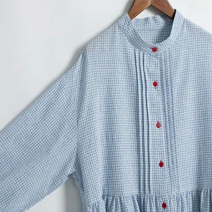 【2color】ギンガムチェックシャツワンピース　Z00584