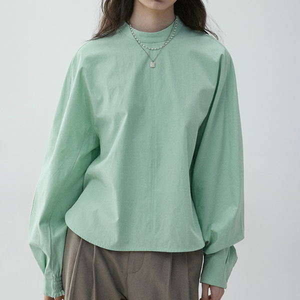 【2color】ギャザーカフ＆バルーンスリーブブラウス《Z00838》