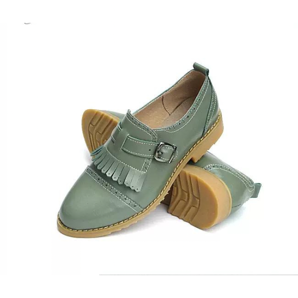 【５color】オックスフォードカジュアルフラットシューズ w-117