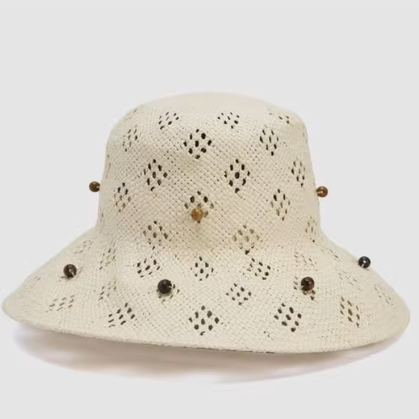 透かし編みストローハット《Z01067》