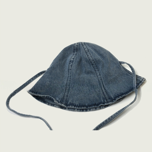【2color】リボン付きウォッシュデニムバケットハット Z00103