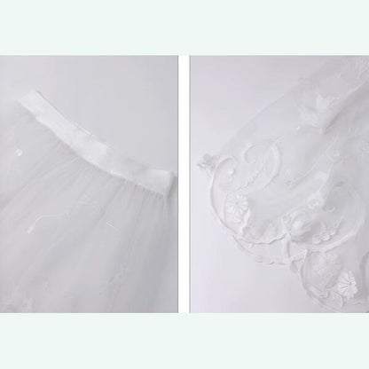 舞い踊る鳥達：幻想的レトロレース ロングスカート 《C0215》