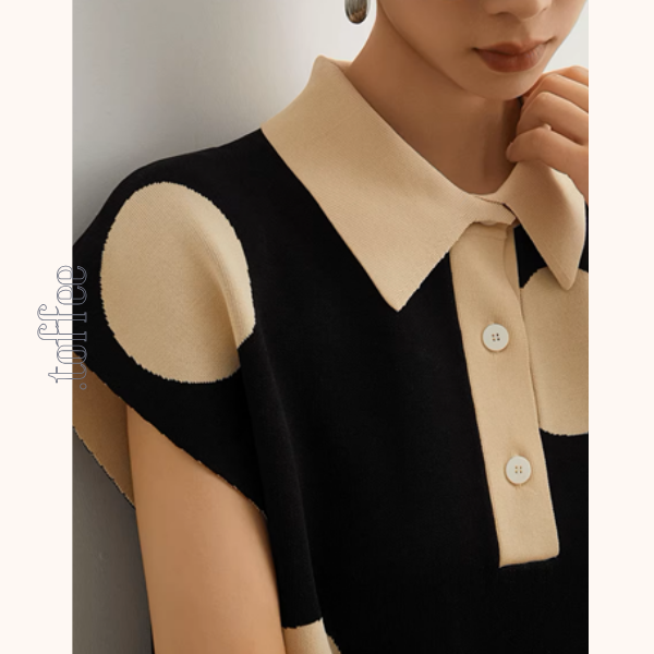 ラージドットフレンチスリーブミニワンピース《Z00943》