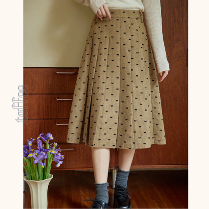 リボンドットショートジャケット＆プリーツスカートセットアップ　《Z00764》