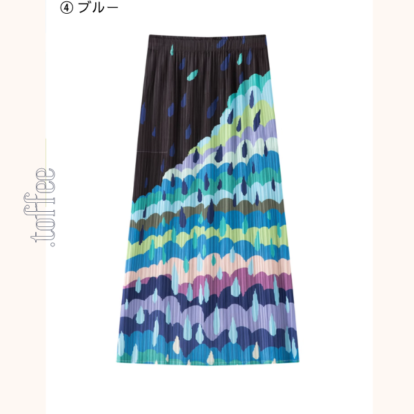 【8pattern】マルチカラーロングプリーツスカート《Z01068》