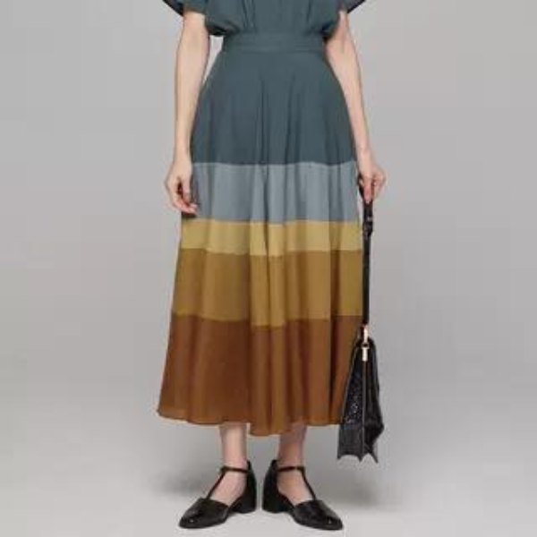 【２color】マルチカラーAラインスカート w-041