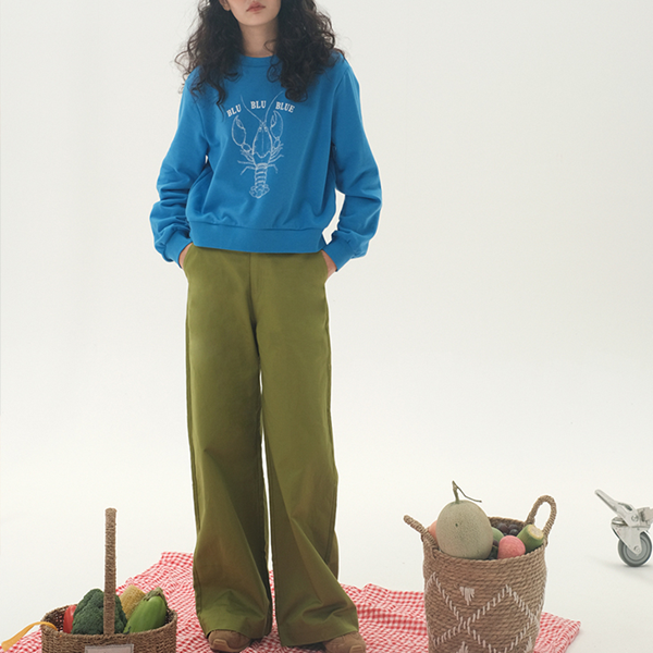 【2color】ツイルコットンストレートパンツ　《Z00743》