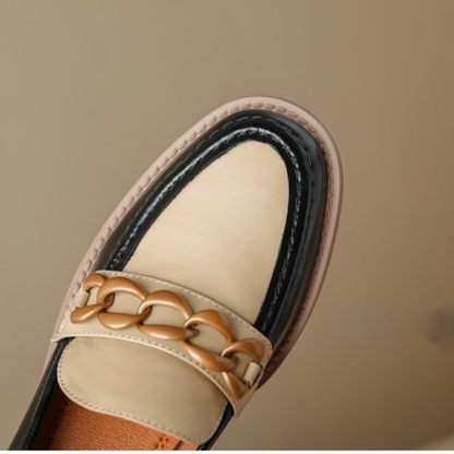 コントラストカラーアッパーチェーンローファー　AU-121