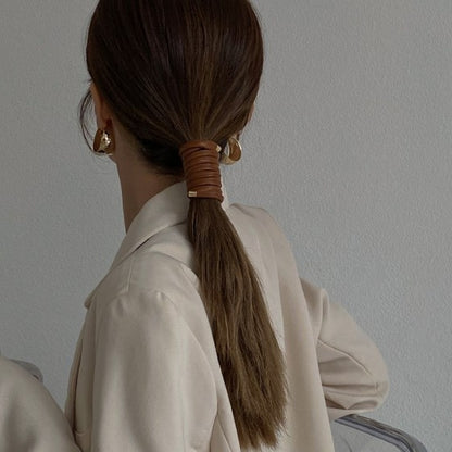 自由自在なレザー風ヘアアクセ  ac0002