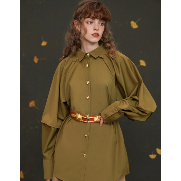 【２color】フォックスボタンシャツ w-033