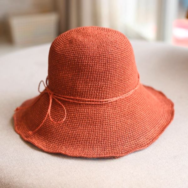 リボン付きレッドストローハット《Z01065》