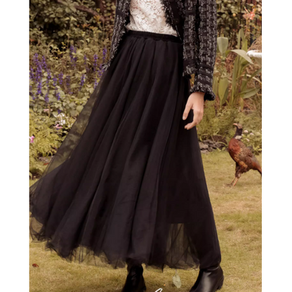 【2color】メッシュフェアリーロングスカート Z00189