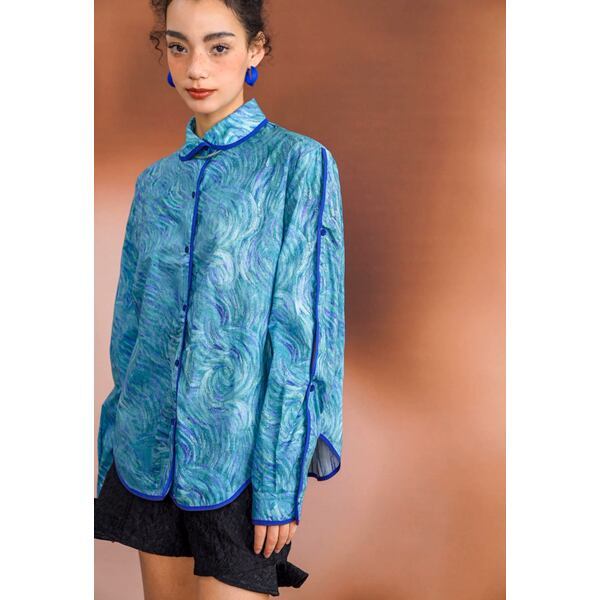 ゴッホ 自画像プリントブラウス C0126