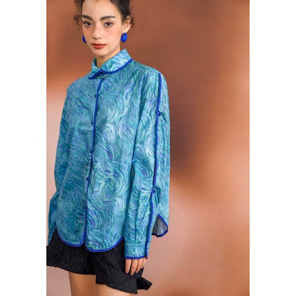 ゴッホ 自画像プリントブラウス C0126