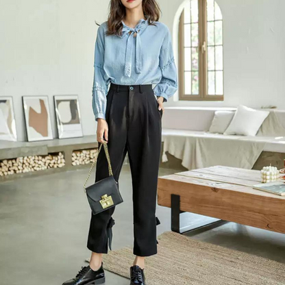 ハイウエストリボンパンツ X-054