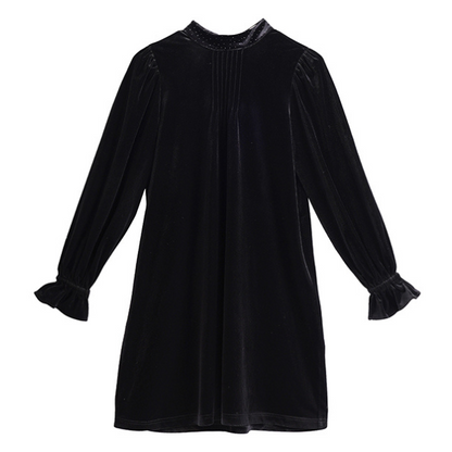 リボン付きブラックミニワンピース Z00086