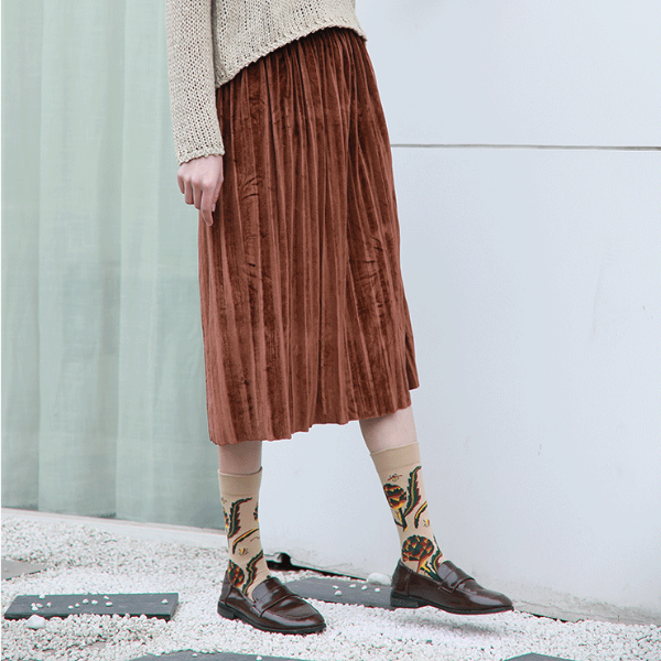 フラワーデザインソックス4ｐ w-080