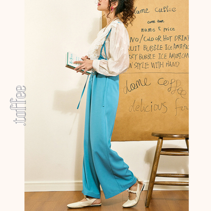 【3color】ハイウエストスリムサロペット　《Z00684》