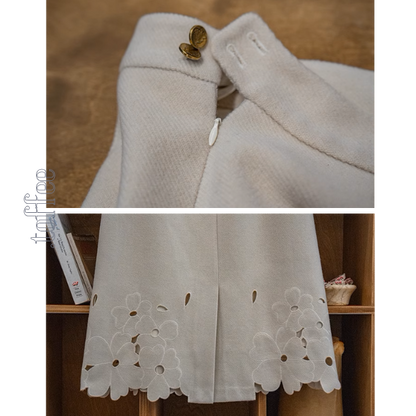 【2color】花柄レースAラインミディ丈スカート《Z00859》