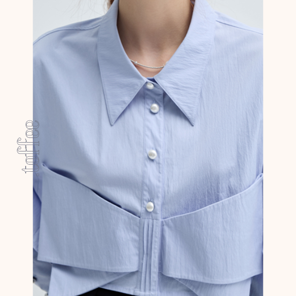 ビッグリボンブルーシャツ　Z00457
