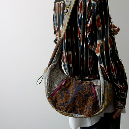 サイドチェックマルチカラーショルダーバッグ　Z00489